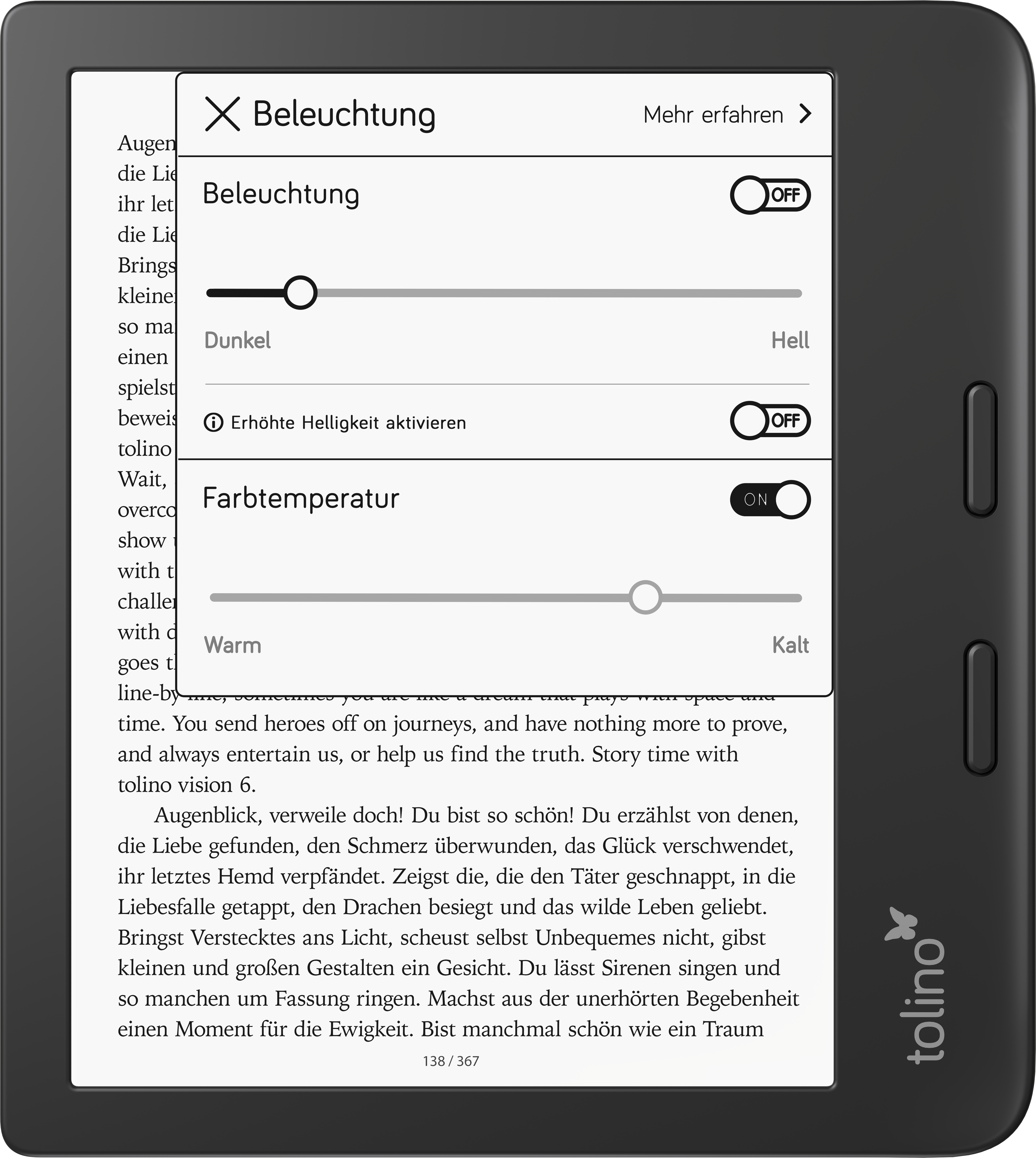 6 Schwarz TOLINO E-Book Tolino 16 GB Vision