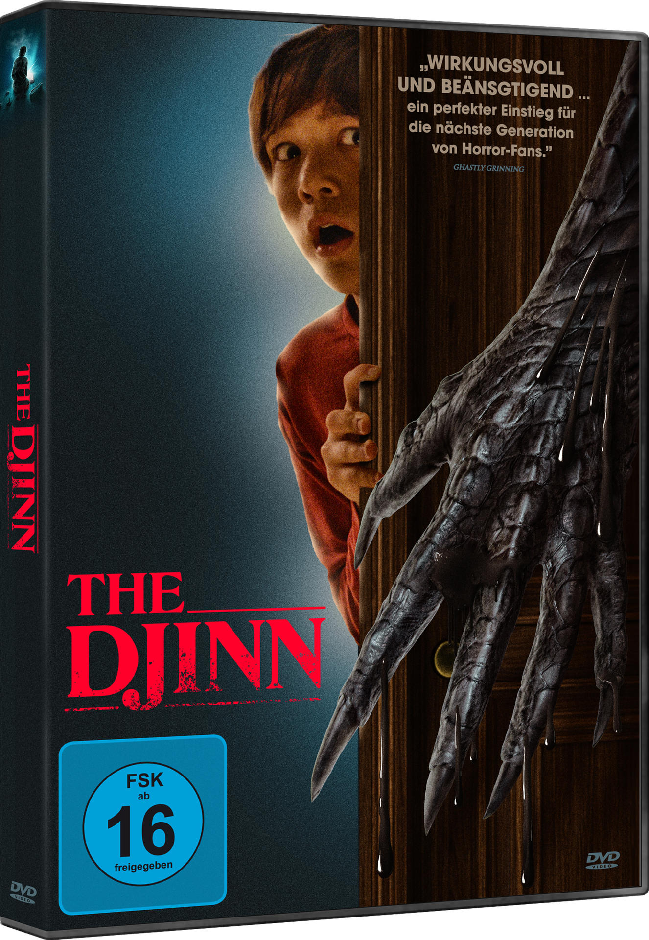 DVD-Hülle mit Horrorfilm-Cover, das einen Jungen und eine dunkle Hand zeigt.
