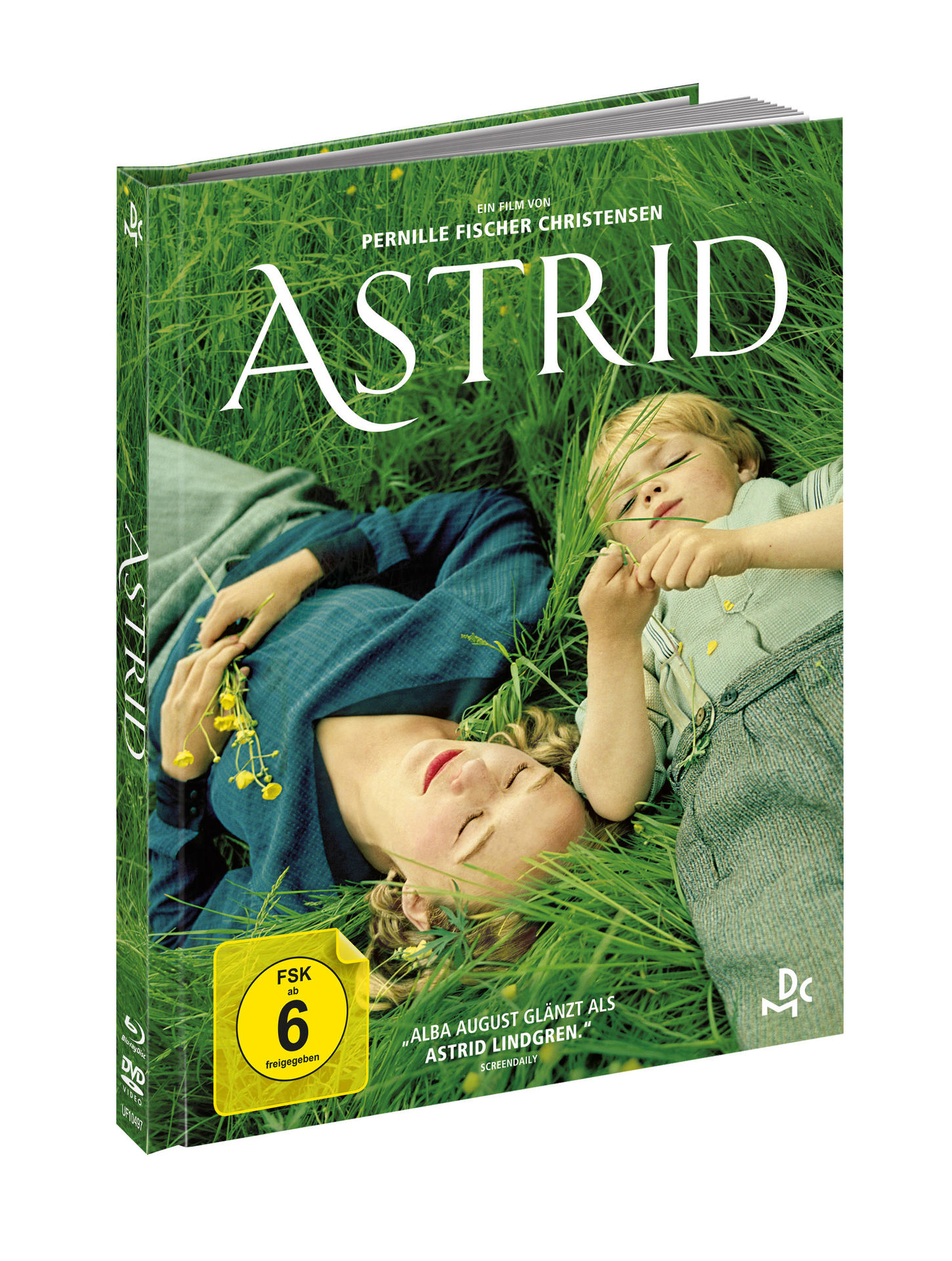 DVD-Cover mit Frau und Kind im Gras. Der Titel lautet ASTRID.
