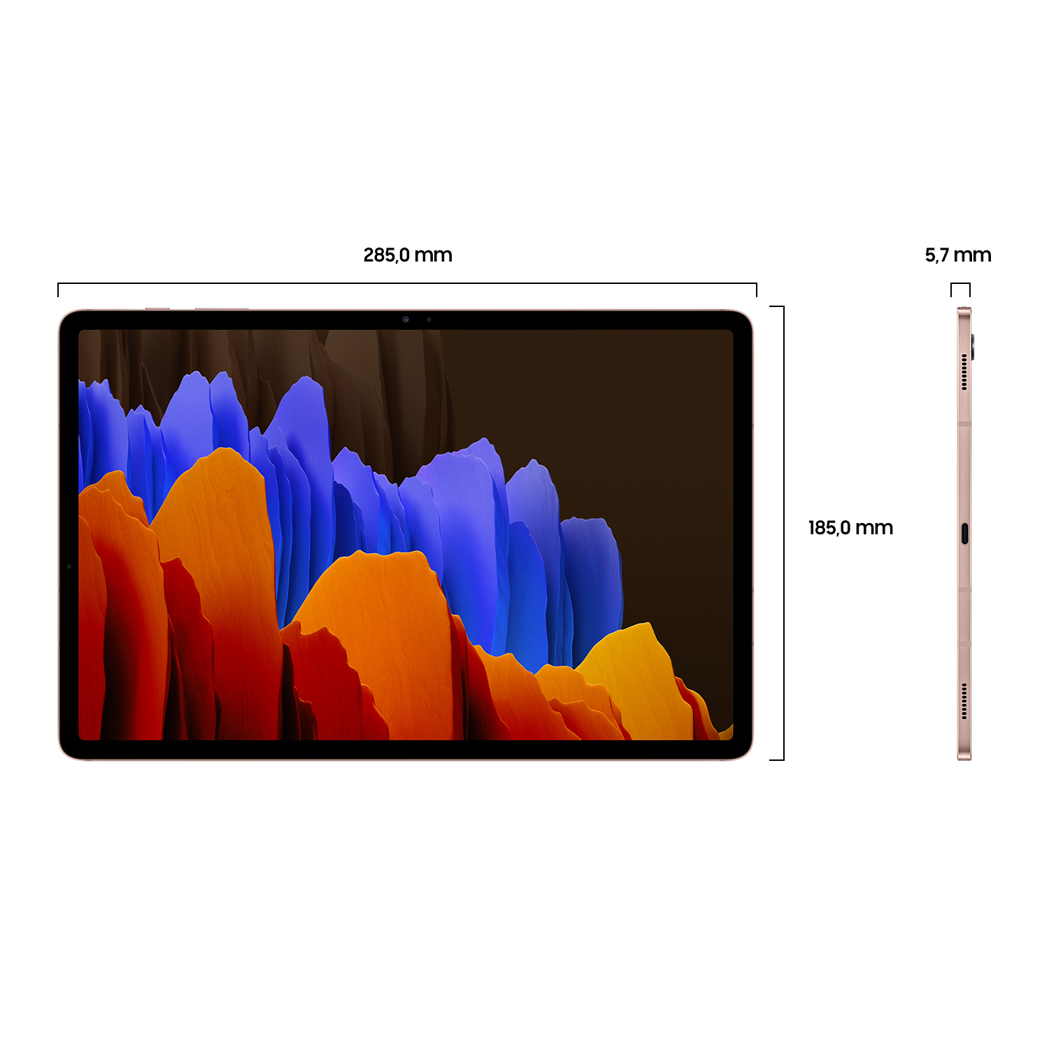 Tablet - Samsung Galaxy Tab S7+, 128 GB, Bronce, WiFi, 12.4", 6 GB RAM, Snapdragon 865 Plus, Android 10