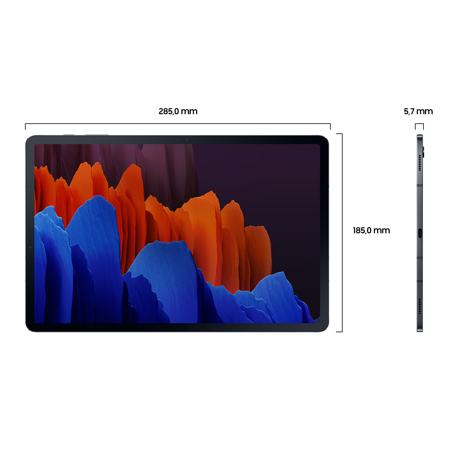 Tablet - Samsung Galaxy Tab S7+, 256 GB, Negro, WiFi, 12.4", 8 GB RAM, Snapdragon 865 Plus, Android 10
