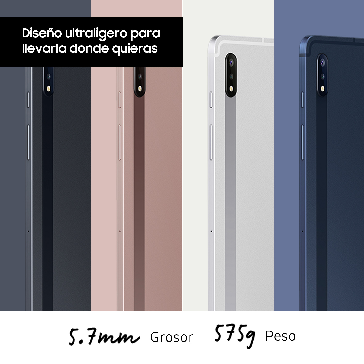 Tablet - Samsung Galaxy Tab S7+, 256 GB, Plata, WiFi, 12.4", 8 GB RAM, Snapdragon 865 Plus, Android 10