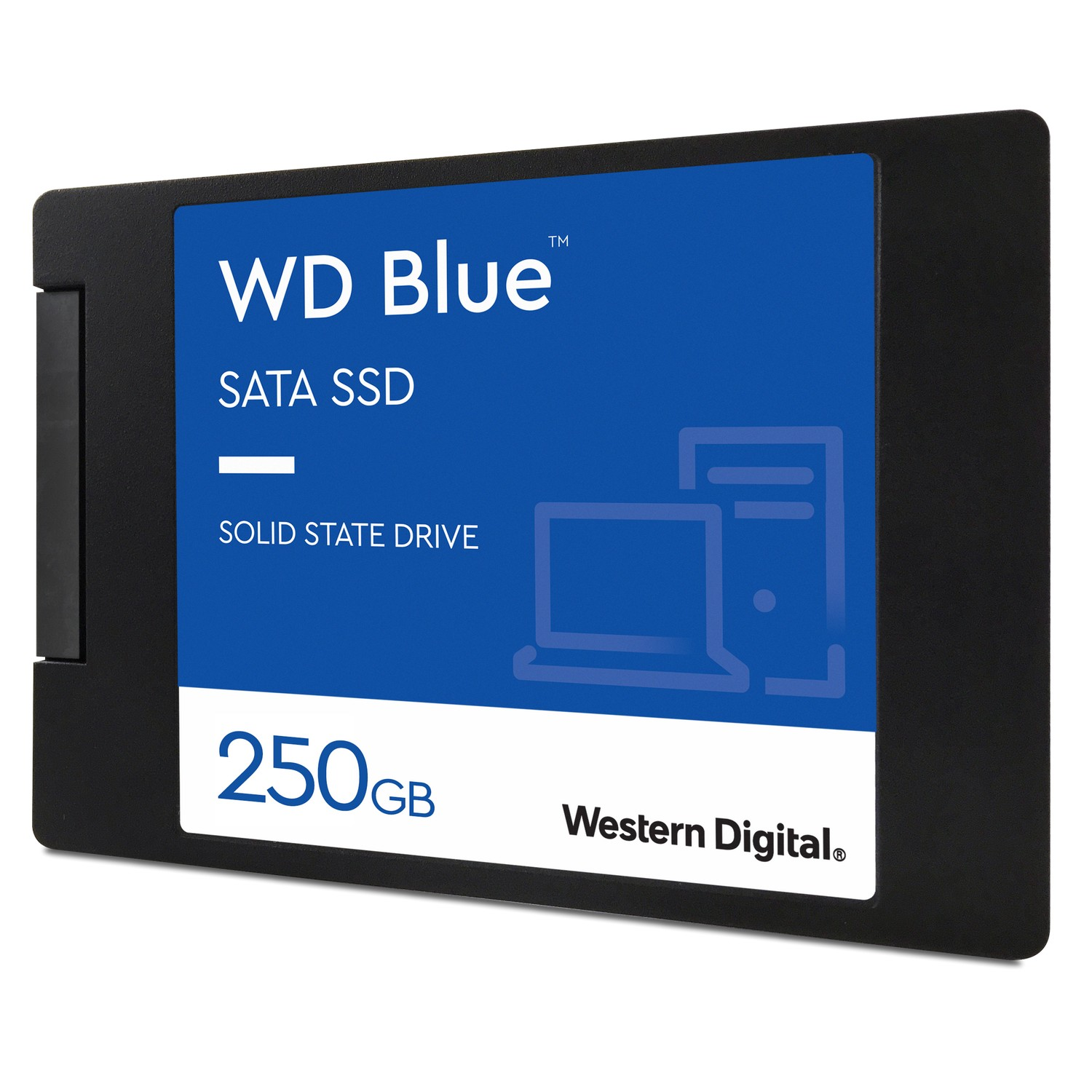 Disco duro SSD interno 250 GB - Western Digital WD Blue Sata, Con Carcasa, 3D NAND, Lectura 560 MB/s, Azul