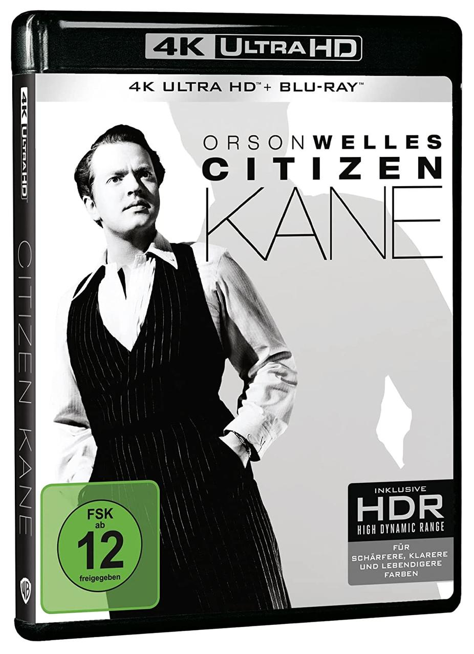 Citizen Kane 4k Ultra HD Blu-ray Box. Ein Mann im Anzug ist auf dem Cover.