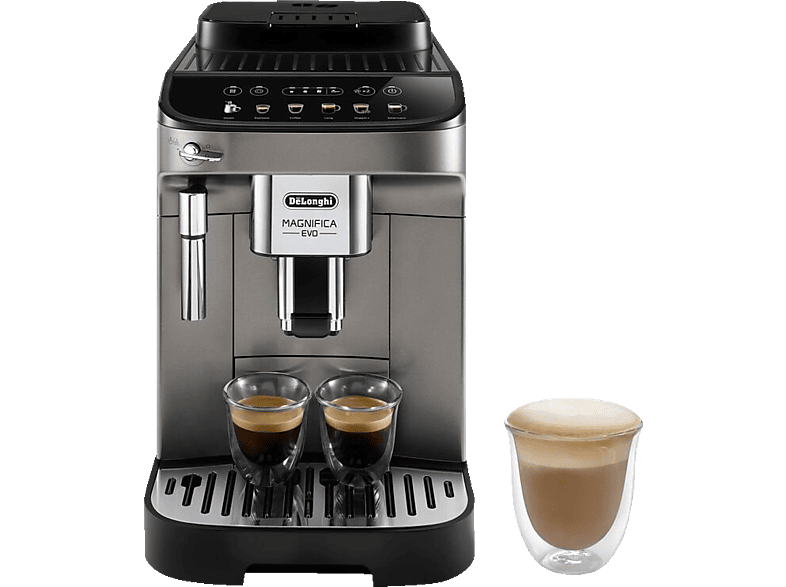 DELONGHI Magnifica Evo ECAM290.42.TB -  5 Kaffeespezialitäten, 6 Direktwahltasten, einfache Bedienung, Kaffeevollautomat Titan/Schwarz