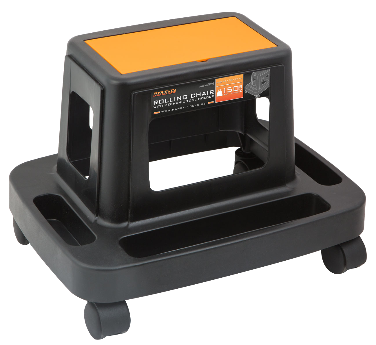 HANDY 10998 Gurulós szék szerszámtárolóval, műanyag