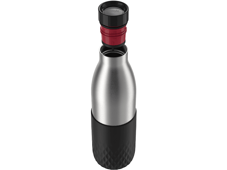 EMSA N31111 Bludrop Sleeve Trinkflasche Edelstahl/Schwarz