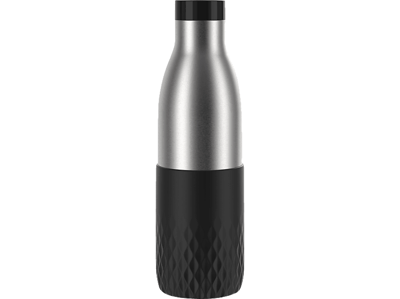 EMSA N31111 Bludrop Trinkflasche Edelstahl/Schwarz Sleeve