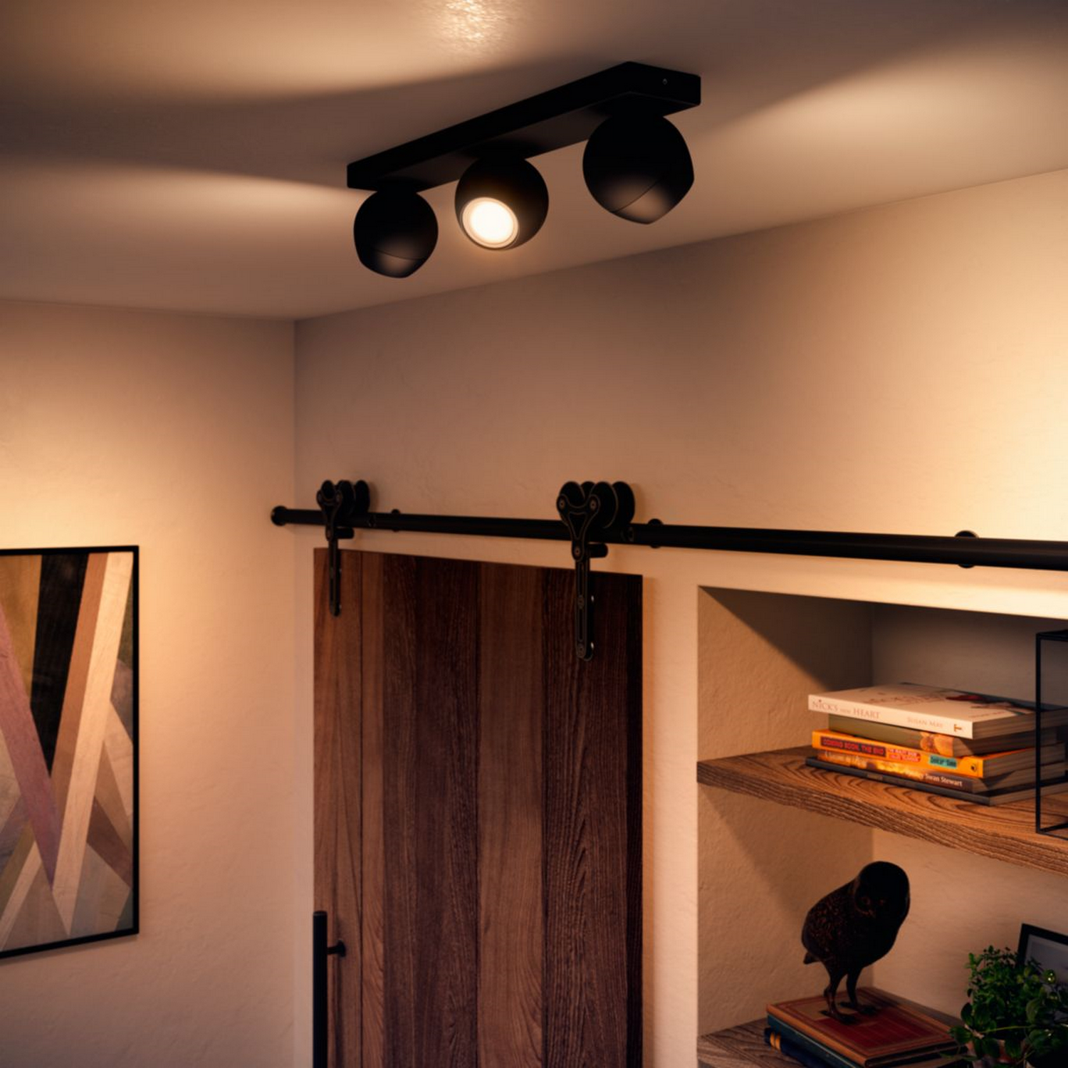 Lámpara portátil Bluetooth - Philips Hue Buckram 3, LED, Luz blanca cálida a fría, Alexa y Google Home, Negro
