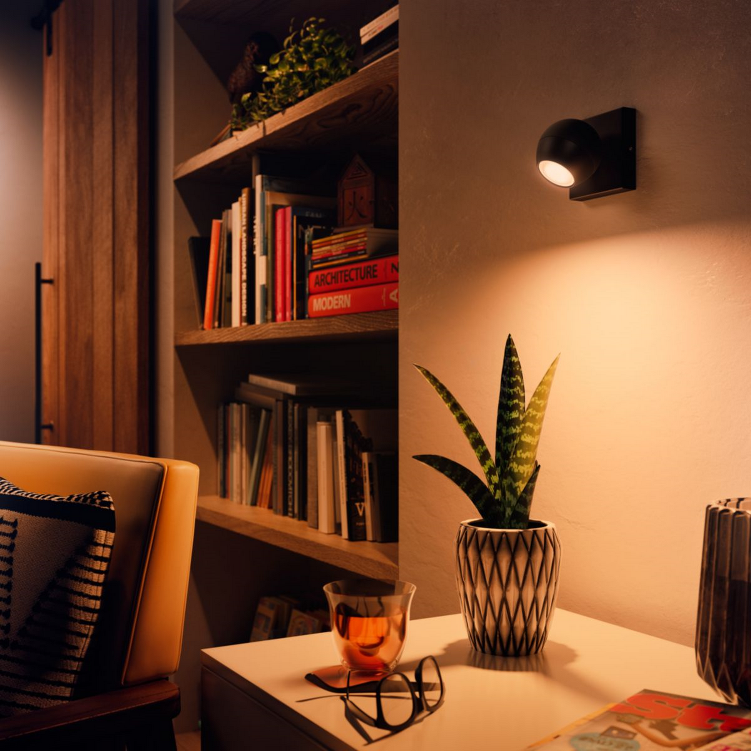 Lámpara portátil Bluetooth - Philips Hue Buckram 1, LED, Luz blanca cálida a fría, Alexa y Google Home, Negro
