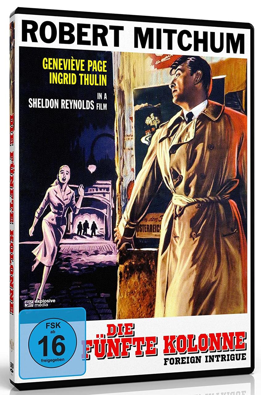 DVD-Hülle für einen Film. Robert Mitchum spielt mit. Titel auf Deutsch, mit Vintage-Poster.