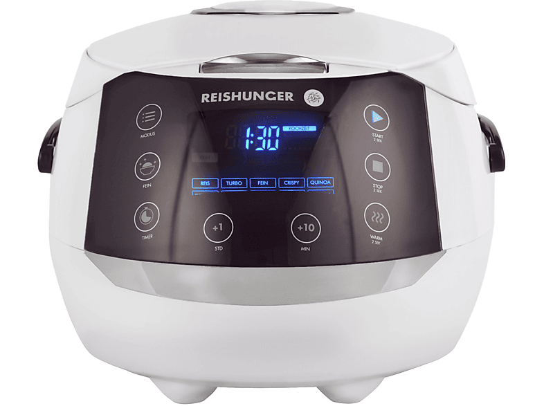 Reishunger Digitaler Reiskocher (860 Watt, 1,5 l, Weiß)