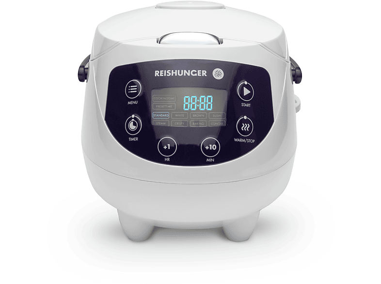 Reishunger Digitaler Mini Reiskocher (350 Watt, 0,6 l, Weiß)