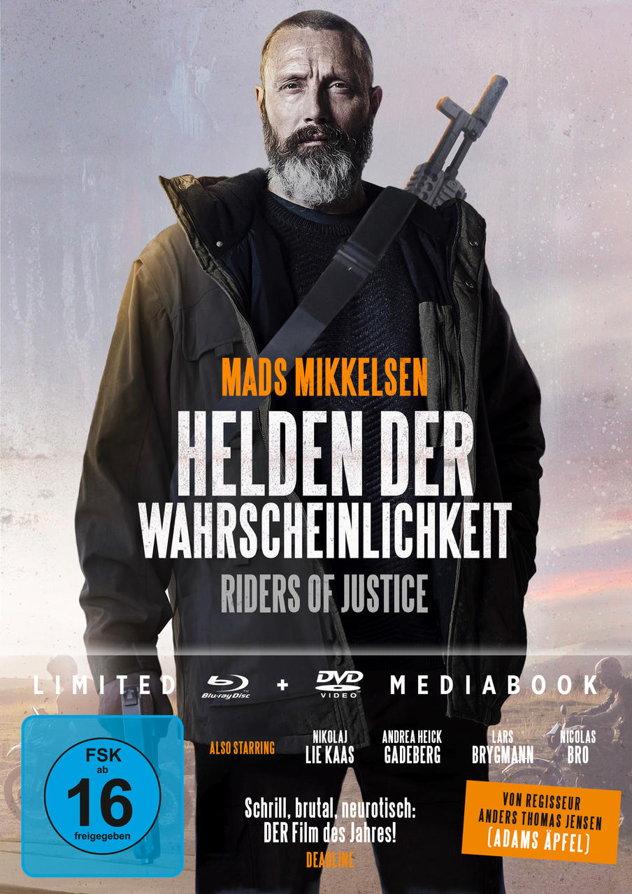 Filmposter eines Mannes mit Bart, der eine Waffe hält, mit deutschem Text.