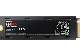 SAMSUNG 2TB SSD Festplatte 980 PRO mit Kühlkörper, NVMe M.2, Intern, R7000/W5000 MB/S, Schwarz