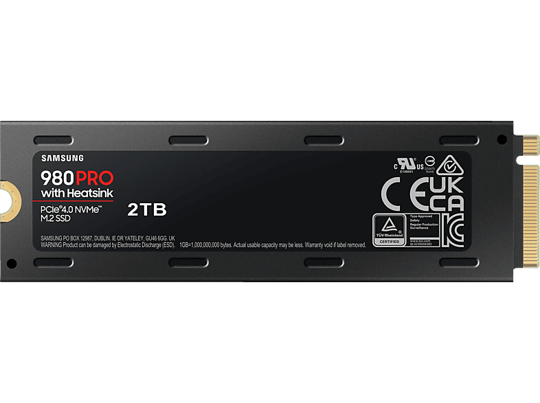 SAMSUNG 2TB SSD Festplatte 980 PRO mit Kühlkörper, NVMe M.2, Intern ...