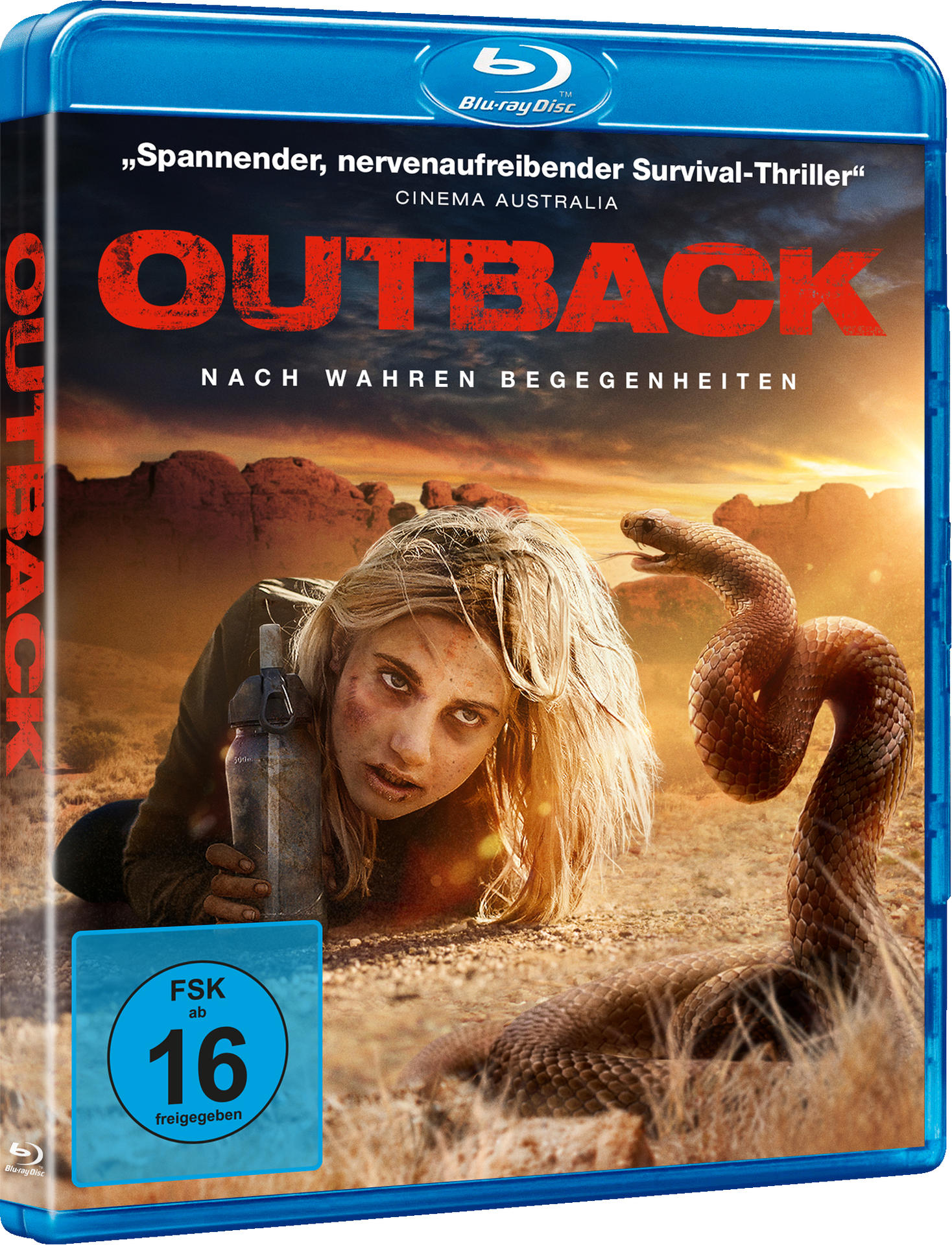 Filmcover: Frau in Not, Schlange. Blu-ray Disc für 'Outback'.