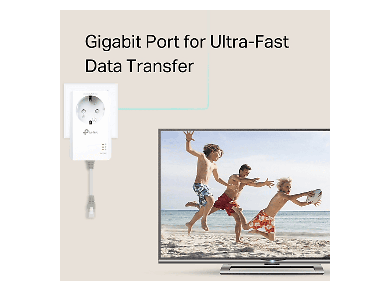 TP-LINK Powerline TL-PA7019P Kit mit Steckdose, AV1000, Gigabit-LAN-Port, Weiß — Foto 2 von 5