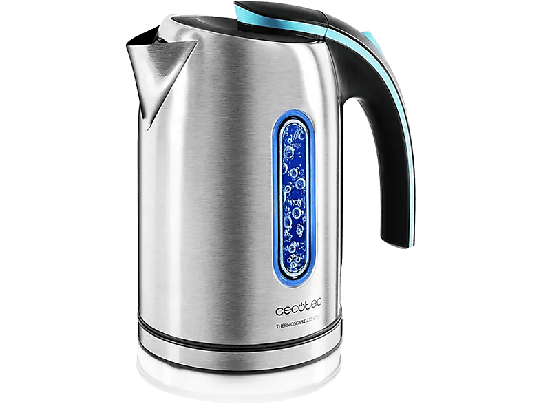 Hervidor de agua - Cecotec Thermosense 220 Steel, 1.2L, 1650W, Luz LED, Acero Inoxidable