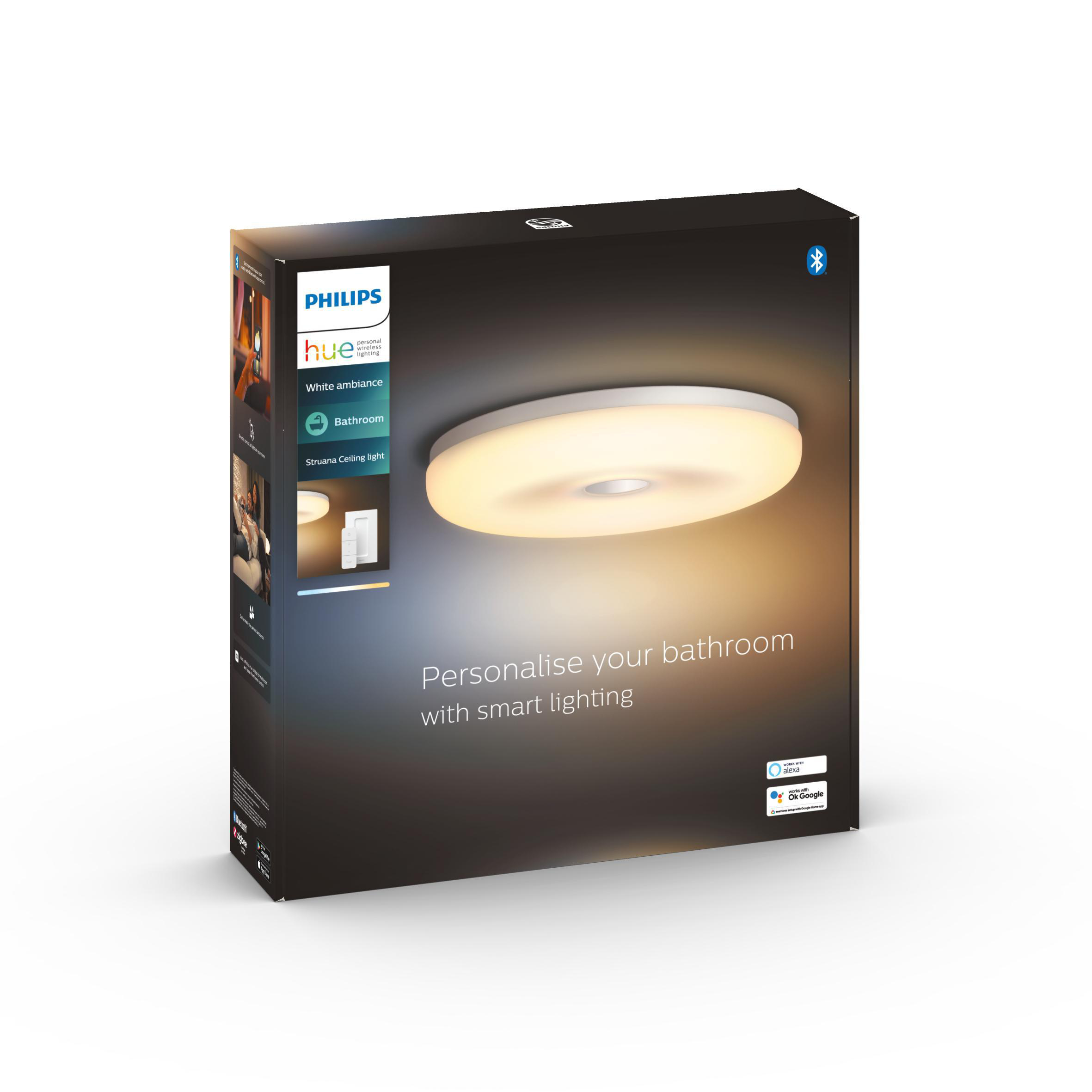 PHILIPS Hue White Amb. Struana Bad-Beleuchtung Dimmschalter inkl. Warmweiß