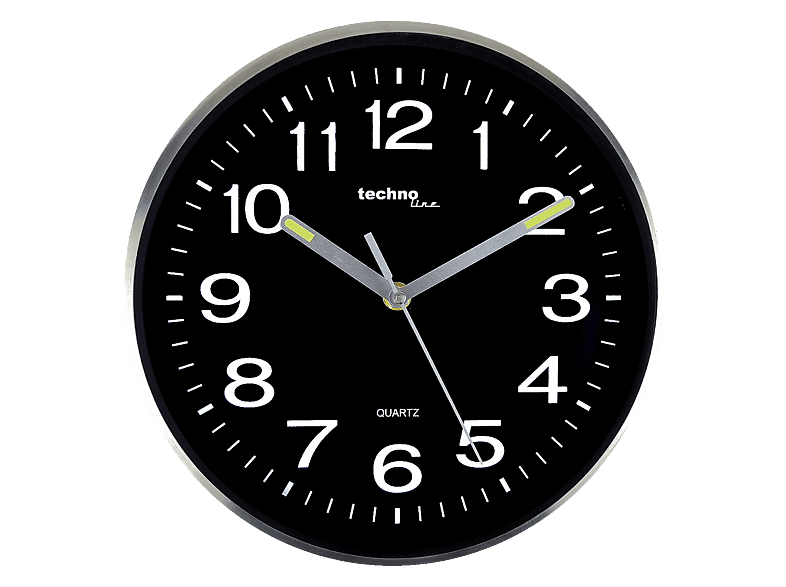 Technoline WT 1030 Wanduhr Mit Pendel – 30 Cm Ø, Quarzwerk, Schwarz-silber Design
