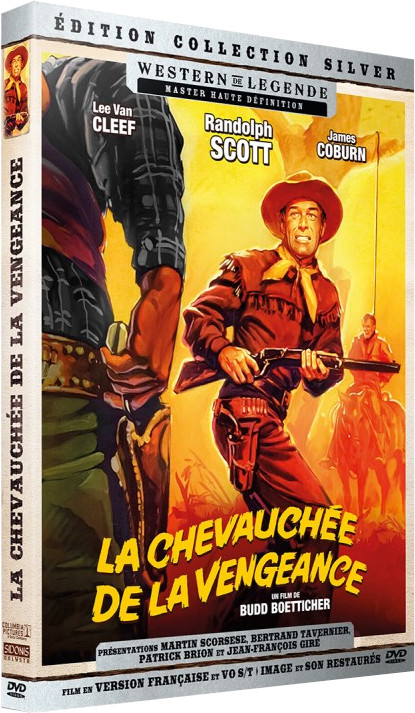 Jaquette DVD de 'La Chevauchée de la Vengeance'. Affiche de film western avec des cow-boys.