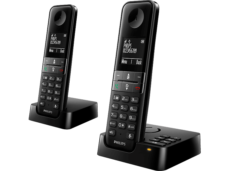 PHILIPS D4752 DECT Duo Schnurloses Telefon Schnurloses Telefon in Schwarz (Mobilteile 2) kaufen