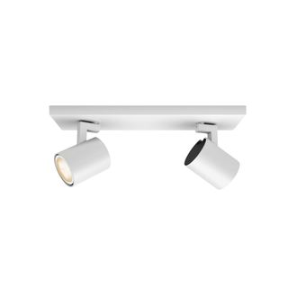 Lámpara inteligente - Philips Hue Runner White, Foco doble, Barra LED Inteligente, Luz Blanca, Blanco