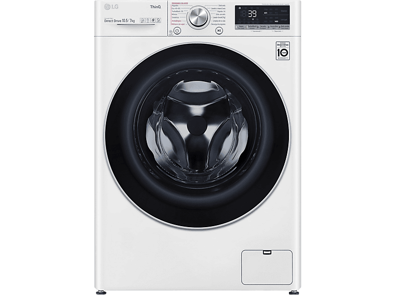 Lavadora secadora | LG F4DV7010S1W, 10.5kg/7kg, 1400 rpm, AI Direct Drive  TM, Inverter Direct Drive™, Blanco