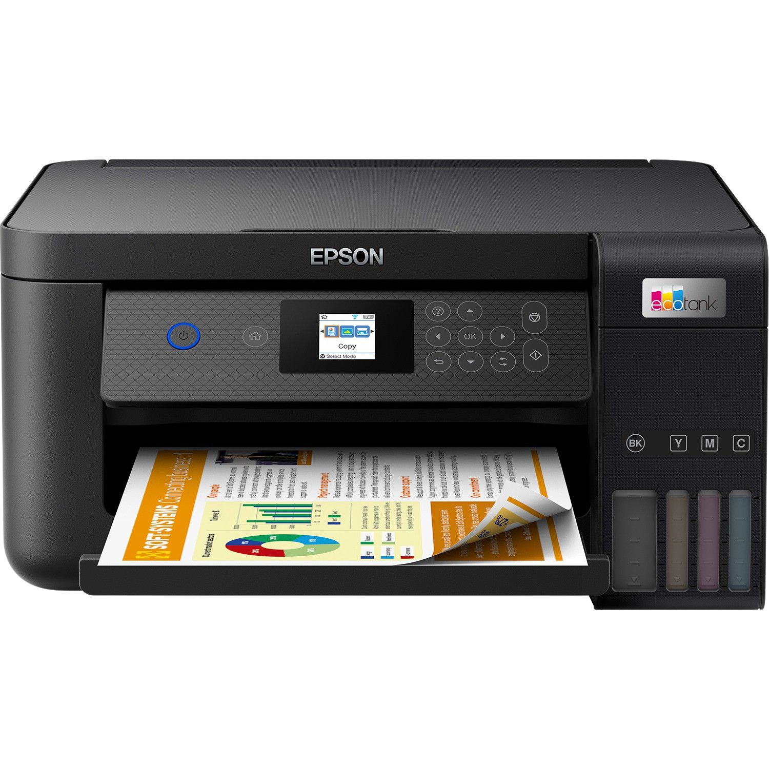 Impresora multifunción - Epson EcoTank ET-2850, Inyección tinta, 33 ppm B/N, 15 ppm Color, 100 hojas, Negro