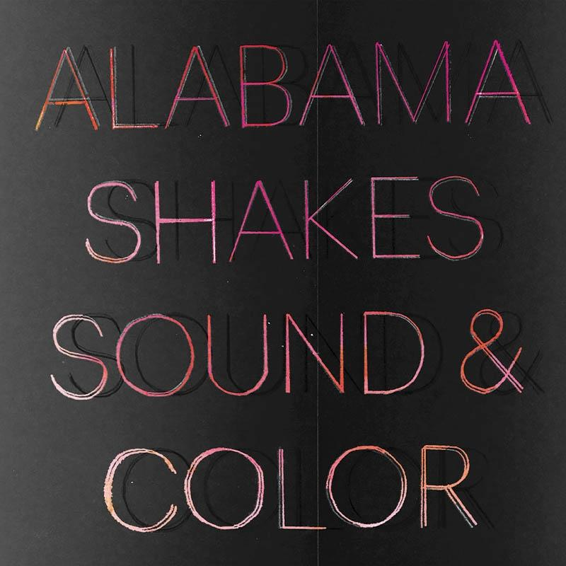 Albumcover für Alabama Shakes 'Sound & Color'. Titeltext mit schwarzem Hintergrund.