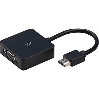 ISY IAD-1007 - Adattatore da HDMI a VGA con connessione audio da 3,5 mm, 12 cm, Nero