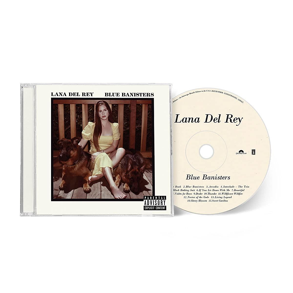 CD-Hülle mit Lana Del Reys Album 'Blue Banisters' und einer CD.
