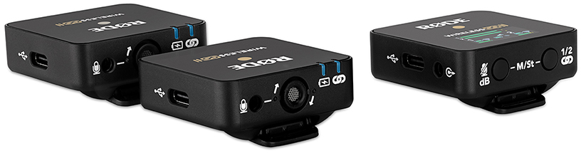 RODE Wireless GO II Mikrofonsystem, Kabellos, 2.4GHz, 3.5mm/USB-C, 7h Akkulaufzeit, Schwarz
