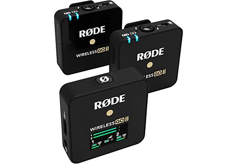 RODE Wireless GO II Mikrofonsystem, Kabellos, 2.4GHz, 3.5mm/USB-C, 7h Akkulaufzeit, Schwarz