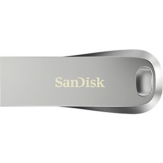 Memoria USB 128GB - SanDisk Ultra Luxe, USB 3.2, 400MB/s, Protección por Contraseña, Diseño metálico, Plata