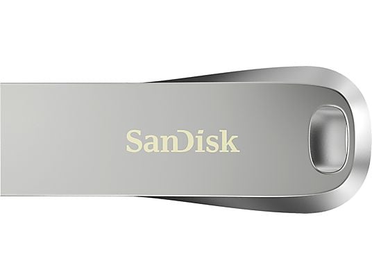 Memoria USB 128GB - SanDisk Ultra Luxe, USB 3.2, 400MB/s, Protección por Contraseña, Diseño metálico, Plata
