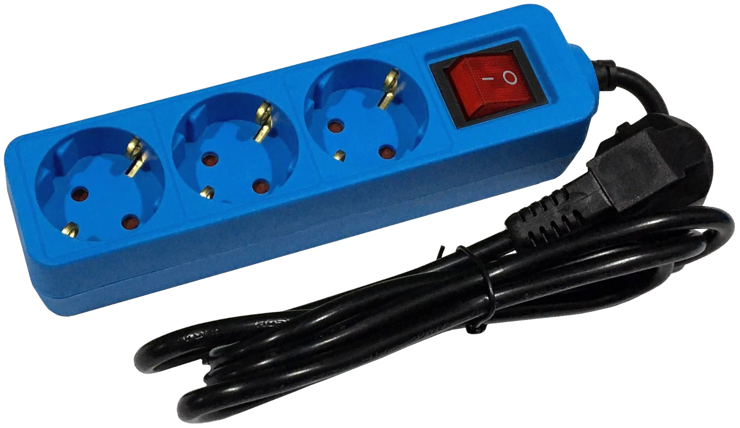 ENTAC 3-as elosztó kapcsolóval 1,5m kék (ESEG3-1.5-SW-BL)