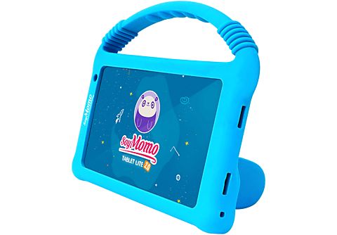 Tablet - SoyMomo Lite 2.0, Para niños, 16 GB, Azul, WiFi, 7" FHD, 2 GB RAM, A100, Android 10 Go + Funda