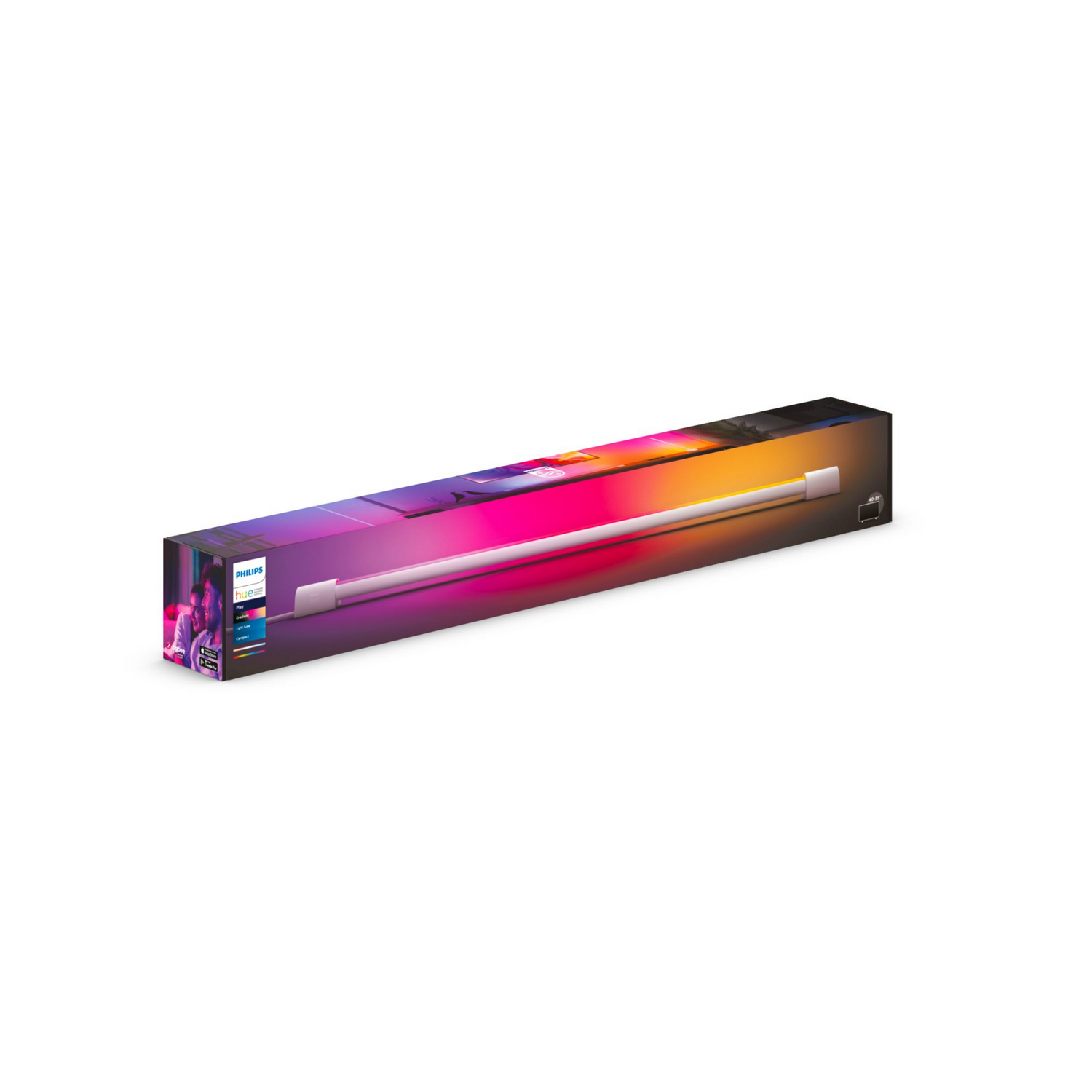 Caja que contiene una luz blanca con luces de colores saliendo de ella.