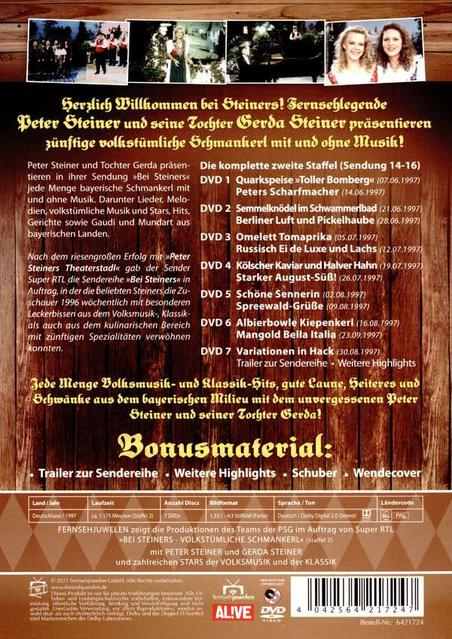 Ein DVD-Cover mit Text auf Deutsch und Bildern von Personen. Das Cover enthält Bilder der Show.