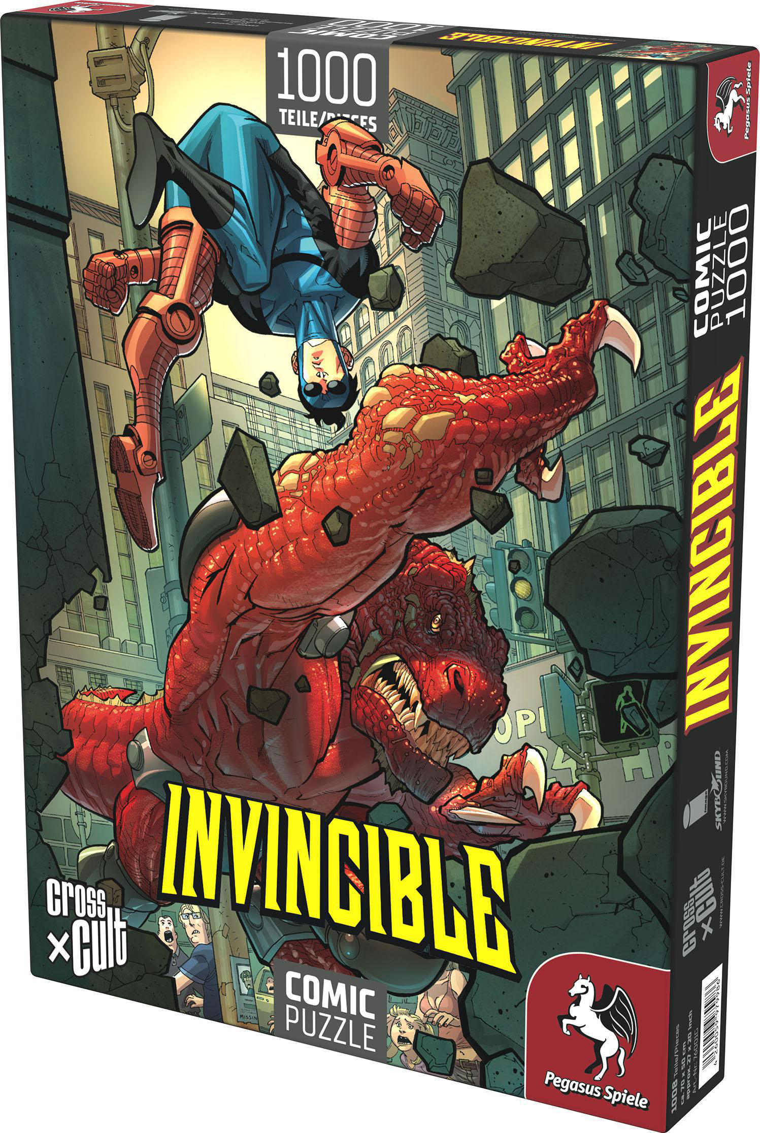 PEGASUS SPIELE Puzzle: Invincible Mehrfarbig Dinosaurus), Puzzle vs. Teile 1.000 (Invincible