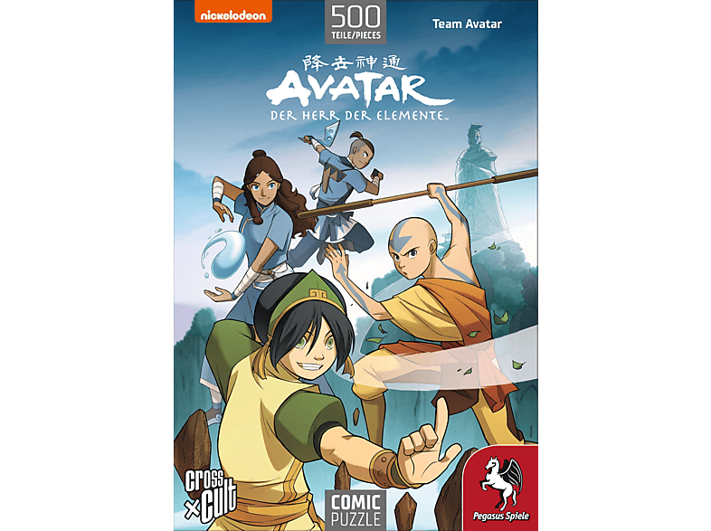 PEGASUS SPIELE Puzzle: Avatar – Der Herr der Elemente (Team Avatar), 500 Teile Puzzle Mehrfarbig