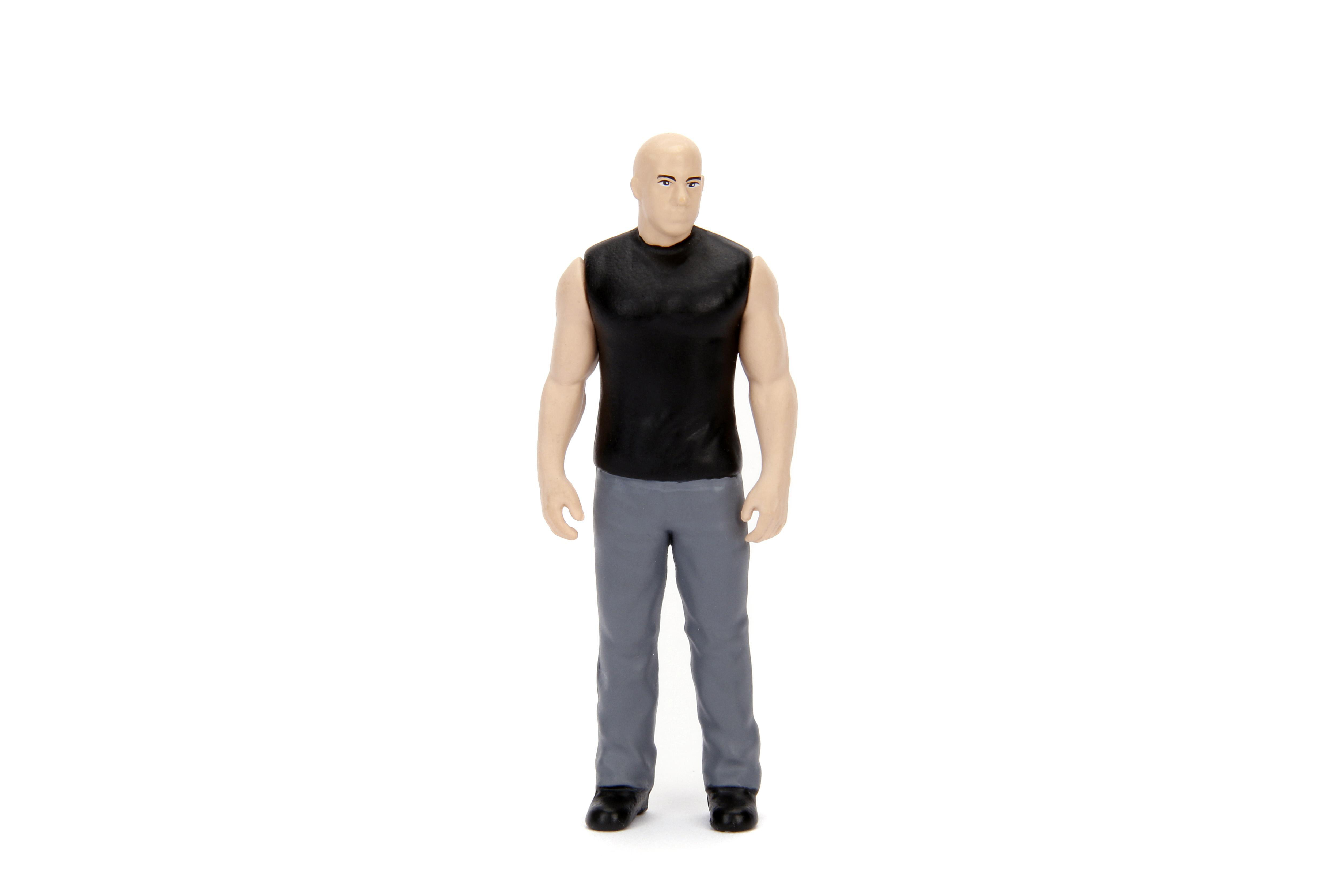 Eine glatzköpfige, muskulöse männliche Figur mit schwarzem Tanktop und grauer Hose.