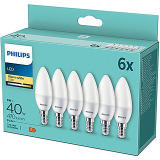 PHILIPS LED 40W B35 E14 WW FR ND 6PF/4 DISC, WEISS