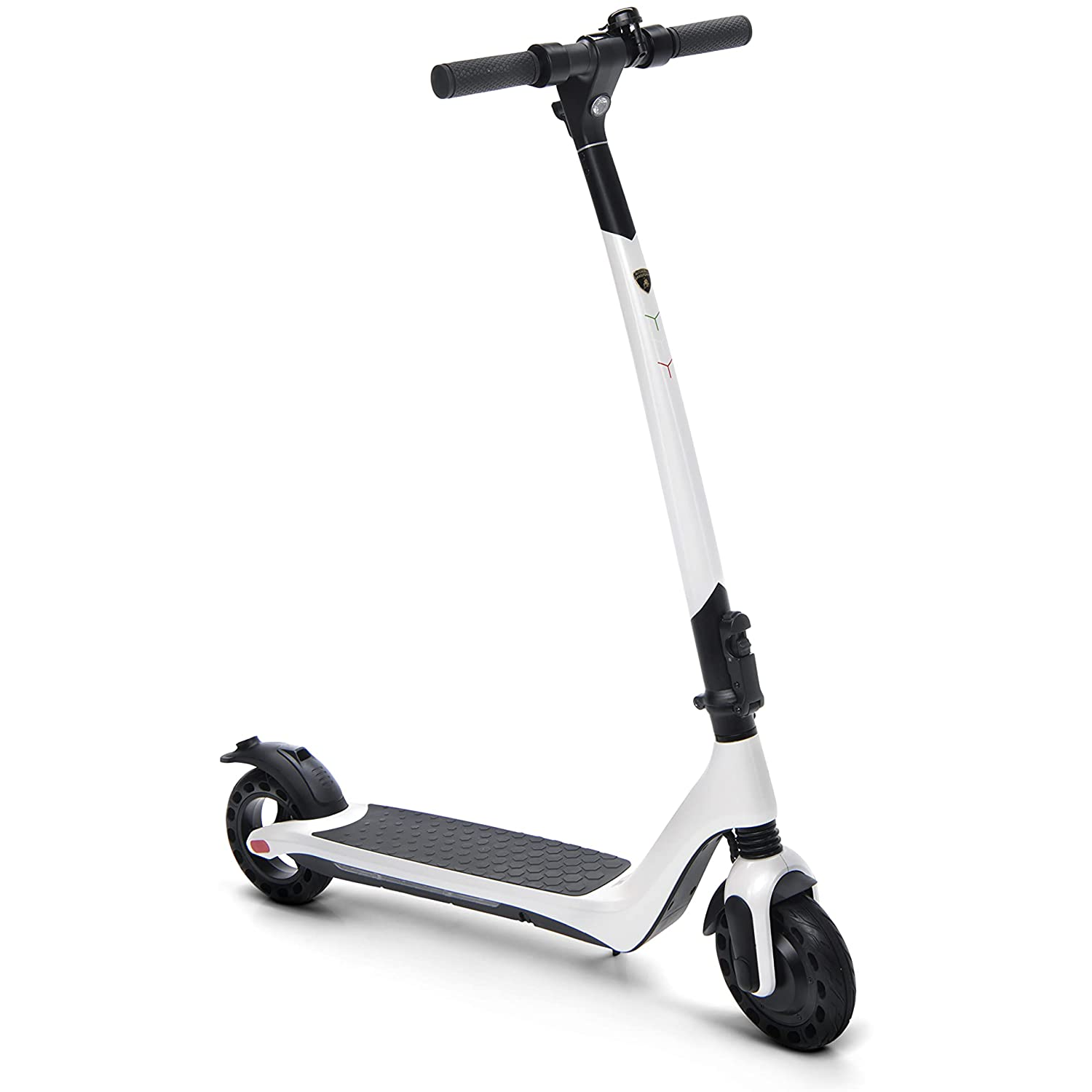 Patinete eléctrico - Lamborghini AL1, 8", 350 W, 100 kg, 25 km/h, 7800 mAh, Freno doble, Hasta 100 kg, Blanco