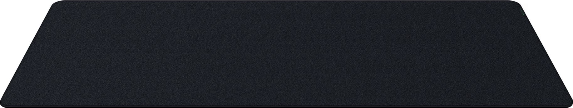 Schwarzes Mousepad auf weißem Hintergrund. Einfache, elegante Rechteckform.
