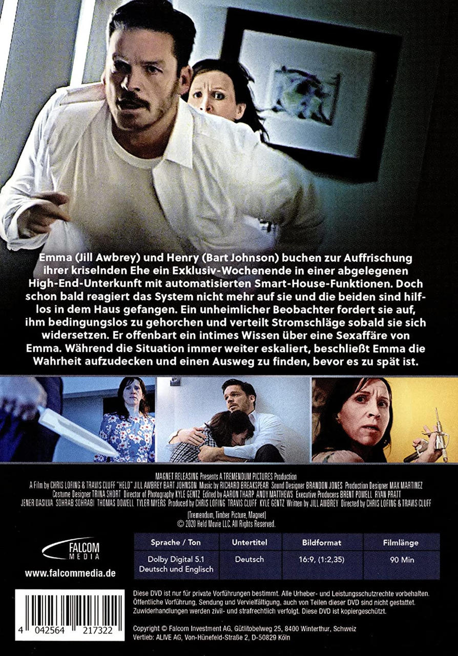 DVD-Rückseite mit Filmszene und Schauspielern. Text auf Deutsch. Zeigt zwei Männer und eine Frau.
