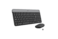 LOGITECH MK470 Slim Combo, kabelloses Tastatur-Maus-Set, Windows PC und Laptop Kompatibel, Grafit