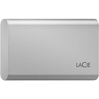 Disco duro SSD externo 500 GB - LaCie V2, USB-C, 1.050 MB/s, Plata 